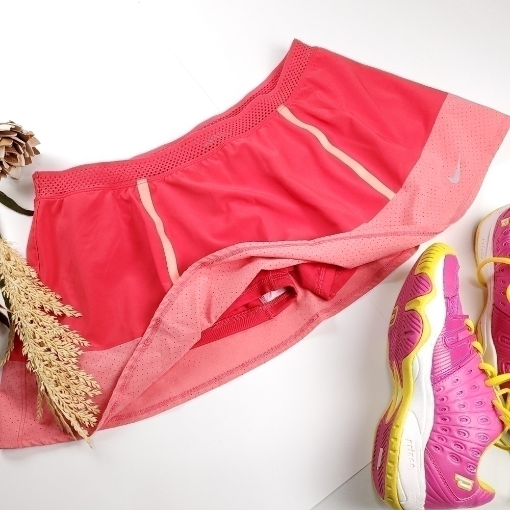New NIKE Peach Coral Pink Golf Tennis Skirt Size 14 - Picture 10 of 13